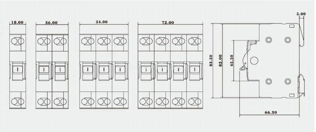 DIN Rail Mounted Modular Manual Transfer Switch 4P 32A с двойным выходом