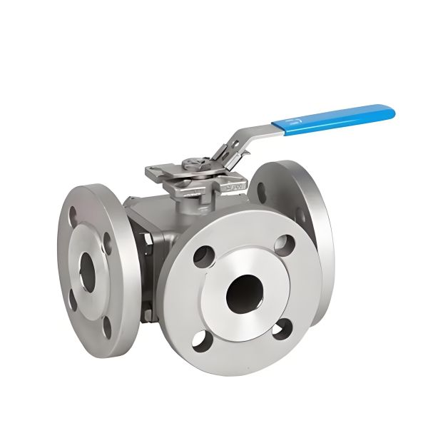 3 Way Flange Ball Valve Stainless Steel 304 316 L/T Port Manual Three Way Ball Valve for Water Oil Gas