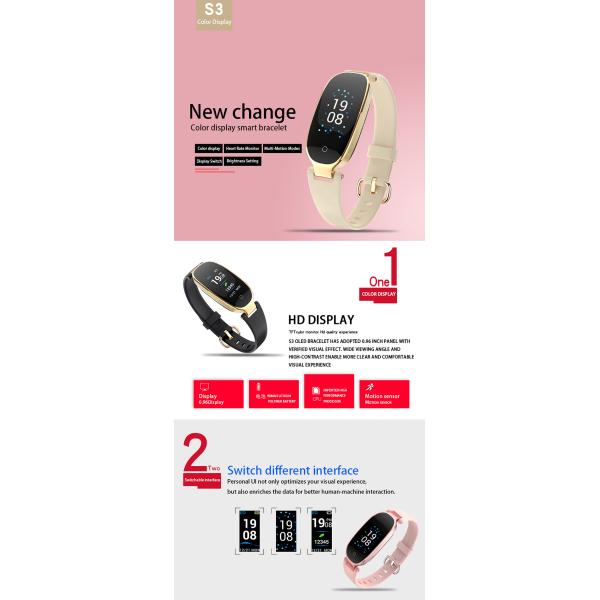 ROHS кровяное давление тарифа сердца браслета Smartwatch TFT фитнеса женщин 0,96 дюймов умное