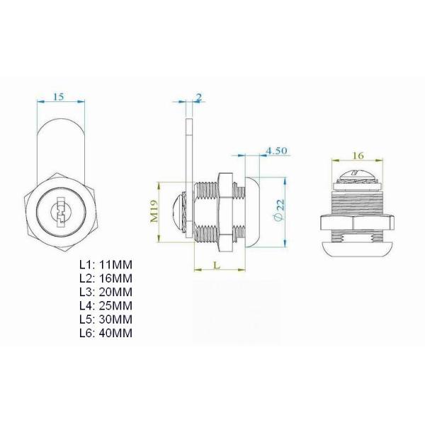 High Quality Round Head Chrome Plating Cabinet Door Lock Mailbox Lock