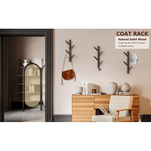 Wood Hook Wall Decor Hanger for Bedroom and Bathroom Behind Doors/On Walls Function