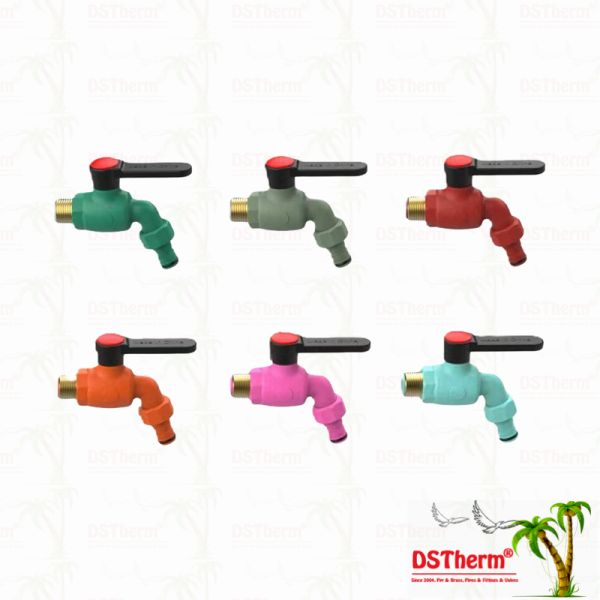 PPR Bibcocks Water Spout Faucet Water Tap Spigot Customized Color 1/2