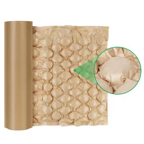 Brown Bubble Wrap Rolls Eco Friendly Kraft Paper Bubble Wrap Roll Customized