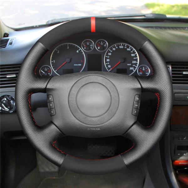 Comfortable PU Leather Steering Wheel Cover for Audi A4 A6 A8 L Allroad 1998-2005