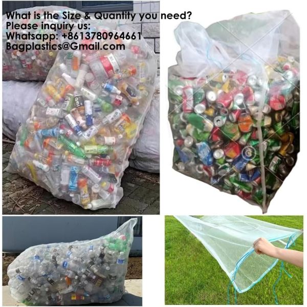 Extra Large Mesh Bag 100 Gallon 60''X48'' Multipurpose Drawstring Storage Container Sack Net Bags For Collecting Recycling Water Bottles Empty Cans Laundry Basketball Soccer Team Balls