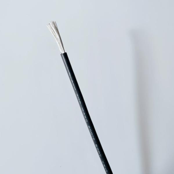 UL3135 Battery Silicone Flexible Cable , Anti Corrosion 12 AWG Black Wire