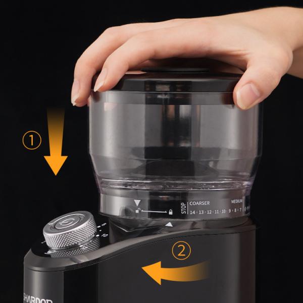 304 Stainless Steel Espresso Machine 220V Household French Press Grinder Removable Chamber