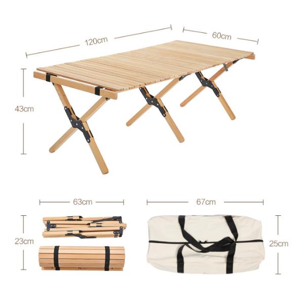 Competitividad Torta Roll Plegable mesas de madera de transporte de la mesa de ocio al aire libre Muebles de madera generales para el lujo estilo moderno