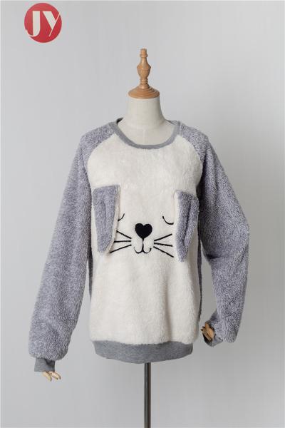 Long Sleeved Ladies Soft Bathrobe For Women Pyjamas Sherpa Cartoon Aminal Homewear