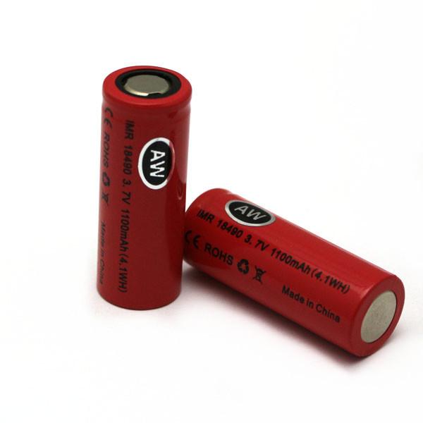 Genuine AW IMR 18490 1100mah battery 3.7v rechargeable battery for E-cig