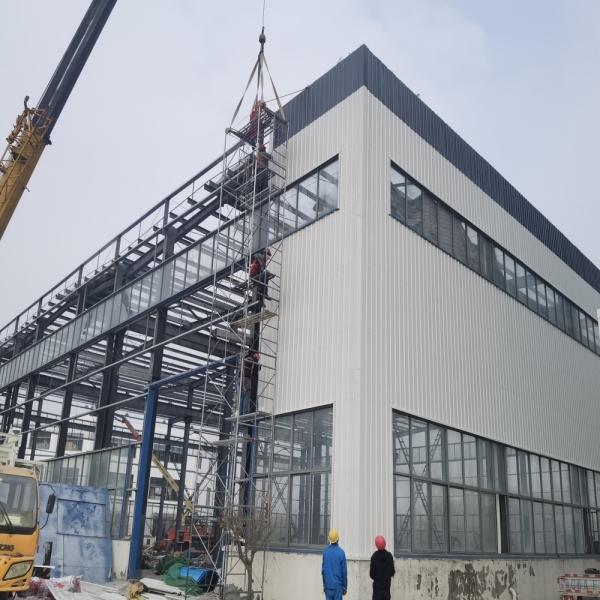 Anti Rust Fluorocarbon Coating Sandwich Panel Prefab Steel Structure Workshop Shed