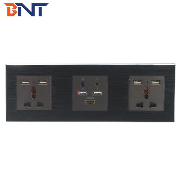Smart Media Hub With Bluetooth , Multi Function Wall Socket Plates