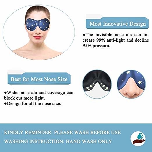 Woman & Man 3d Sleeping Eye Mask , Total Darkness Travel Eye Mask Free Earplugs