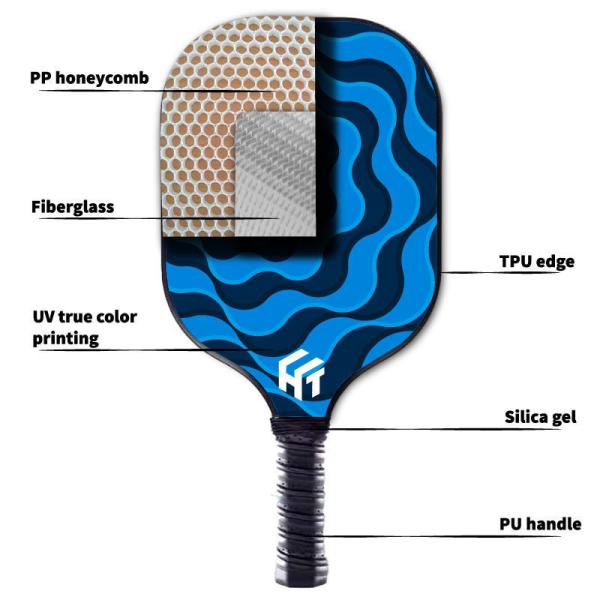 200-230g Weight Pickleball Paddle Set with Glass Fiber Frosted Surface and PP Core