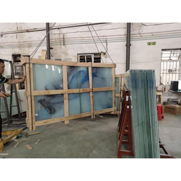 Специальное закаленое ламинированное искусство стекло мраморные зерна пейзажная живопись