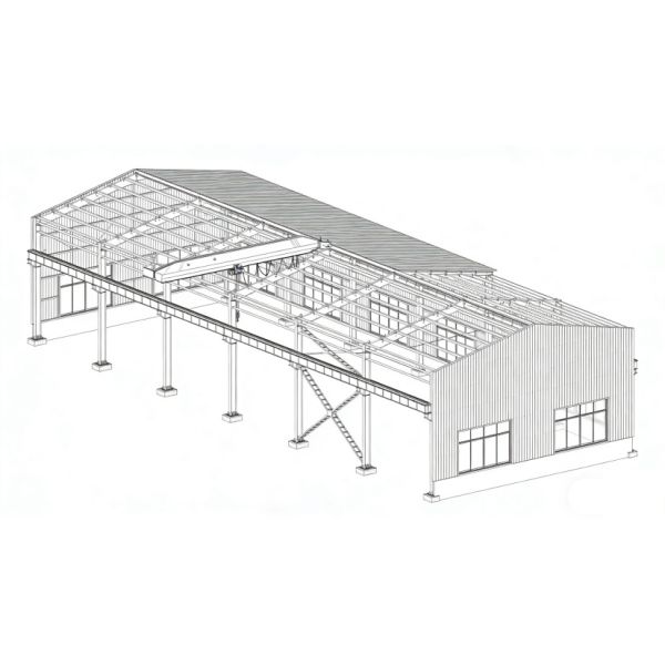 S275 Prefabricated 100x200 Steel Building Portal Frame Warehouse Custom