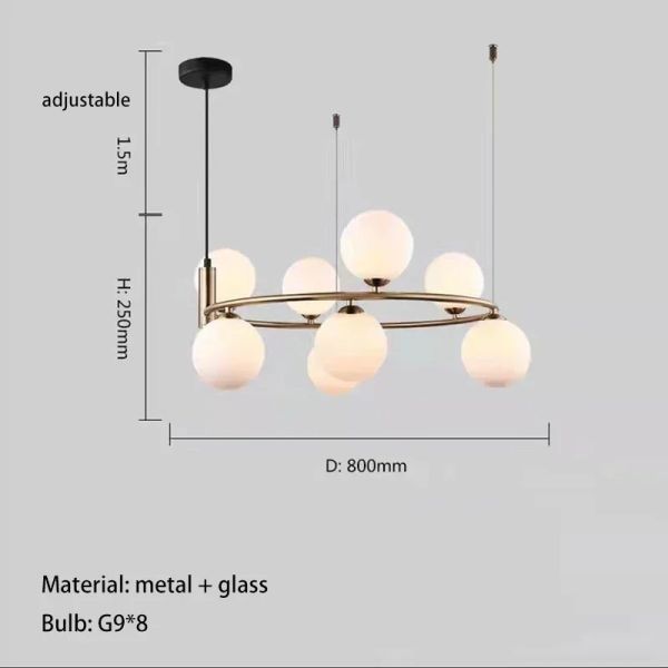 Nordic Magic Bean Galss Chandelier Restaurant Light Glass Ball Pendant Light（WH-AP-673）