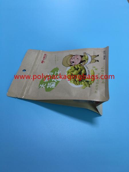 Oito Resealable - saco de papel enfrentado de Kraft para o empacotamento seco do feijão de café