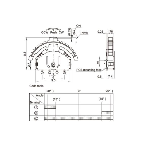 Horizontal Direction Double Action Tactile Switch For PC Board Push Switch