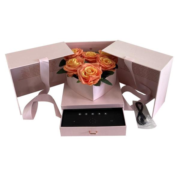 BIRTHDAY SET LUXE HEART SHAPE INVIT ROSE FLOWER JEWELRI WHOLESALE BROCHURE SCREEN LCD VIDEO GIFT BOX