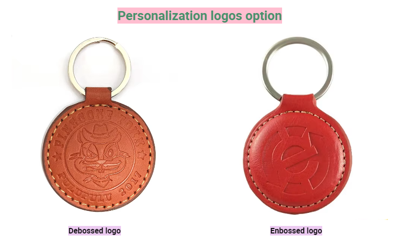 Upscale Keyfob Embossed Customized Keychain Durable Waterproof 13.56MHz NFC Key Tag Leather Keyfob Wearable NFC RFID Keyfob
