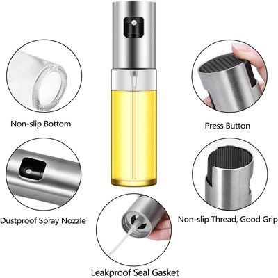Transparent 100ml Glass Olive Oil Spray Bottle Multifunction