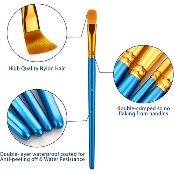 Acrylic Painting Watercolor Blue Artist Paint Brushes Set For Body Face Rock Canvas (Pintura acrílica en acuario con pintura azul)