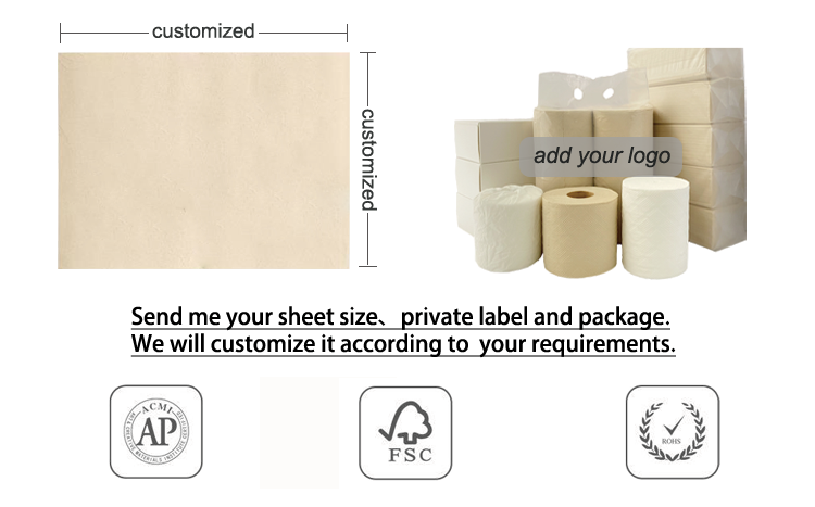 YASHI Paper Custom Logo Bulk Unbleached Pocket Tissue