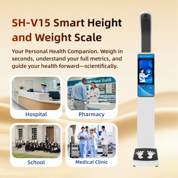 Height Weight Scale BMI LCD Intelligent Screen Thermal Printer Electronic Report Heart Rate Pharmacy OEM