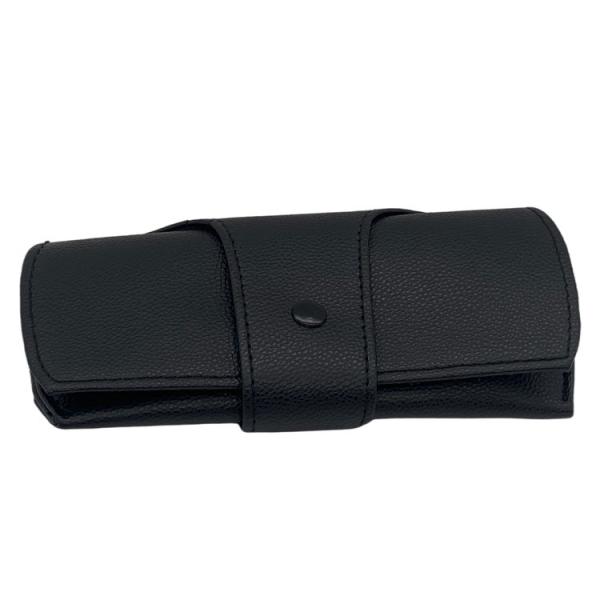 Lightweight Portable Printing Logo Black Leather Eyeglass Case Fashionable Pu