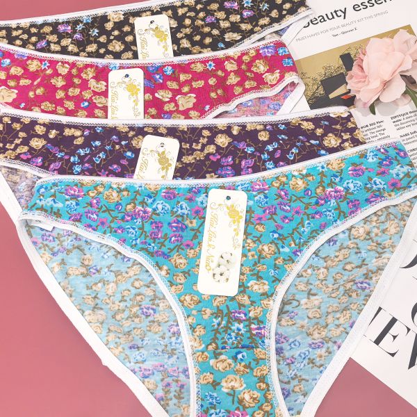 Cotton Underwear Ladies Small XL-2XL Mixed Color Mixed Code 12 Pack Best Selling Printed Ladies Underwear