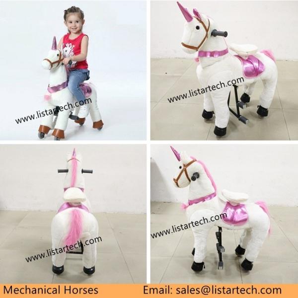 Mechanical Horse Toys in Mall, Toy Horse on Wheels, Ride on Horse Toy Pony for Children