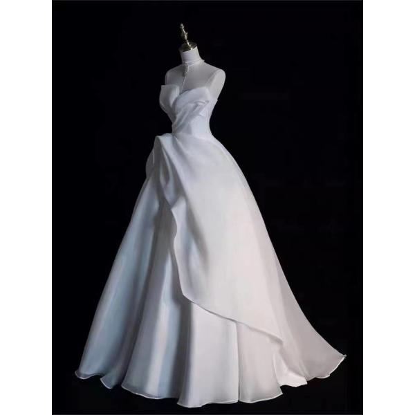 White Fitted Evening Dress With Embellished Shawl