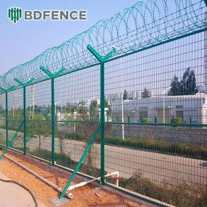 Airport Railway PVC Coated 358 High Security AOA Fence Clear View Mesh Fence Anti Cutting