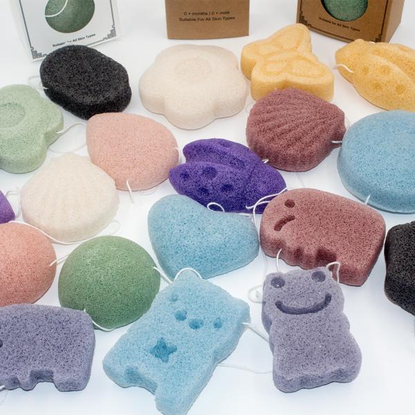 Губка мягкого угля раковины бамбукового Konjac отсутствие пластиковой мертвой губки Exfoliator кожи