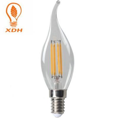 bulbos da vela do filamento do diodo emissor de luz da ampola C35 da chama da cintilação de 4W E14