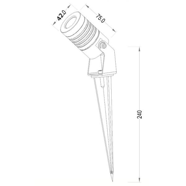 Шип приведенный ландшафта 12V теплый белый на открытом воздухе освещает алюминий удара 5w сада