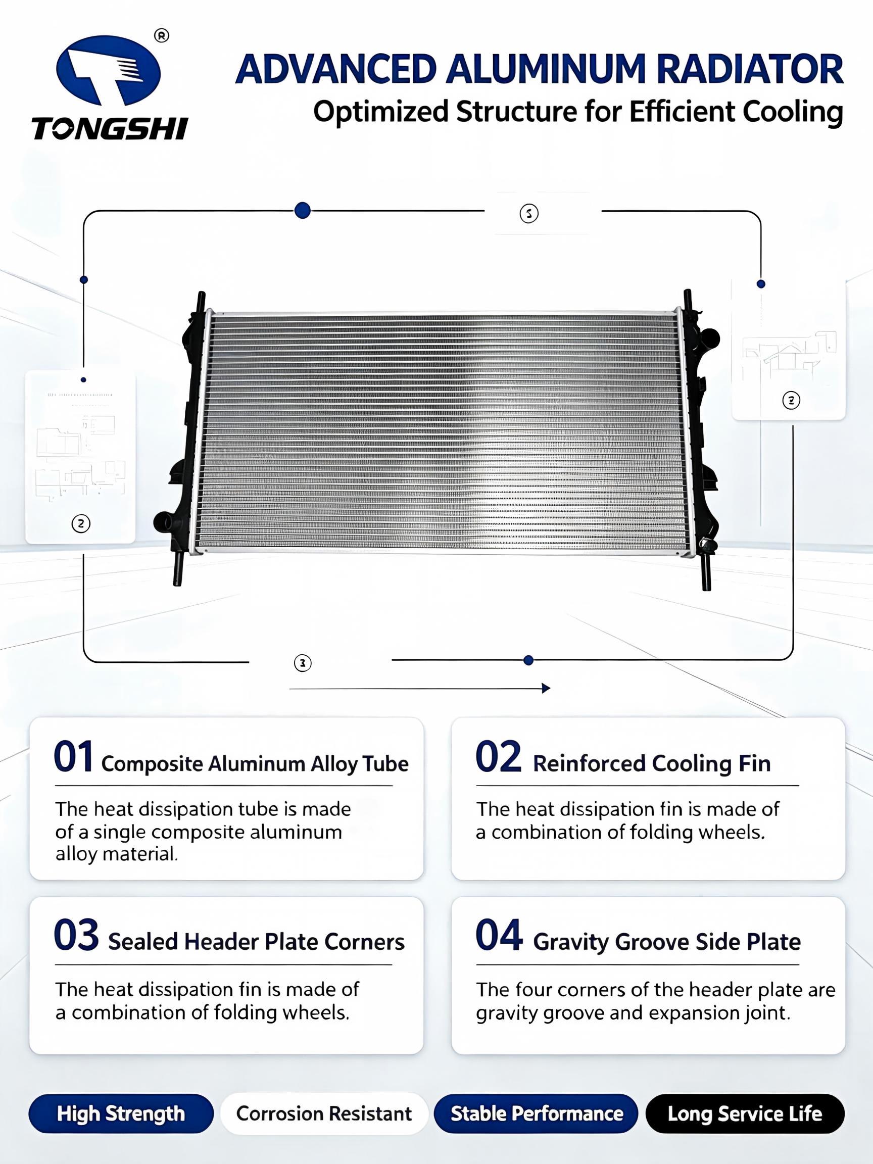 Auto Radiator for Ford Transit 2.4T DCI 135HP 2004- MT