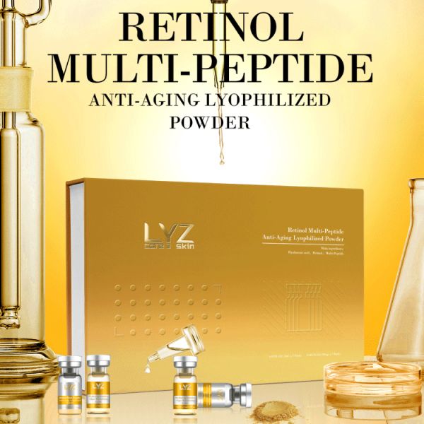 Retinol Multi-Peptide Skin Care Serum Freeze-Dried Lyophilized Powder Microneedling Whitening Face Serum-OEM Factory  Custom