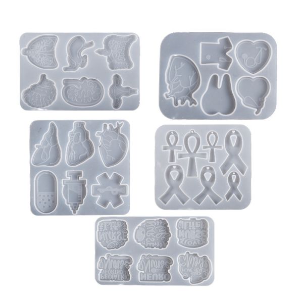 DIY Drip Glue Dried Flower Resin Chest Badge Stretchable Easy to Pull Buckle, Doctor Nurse ID Hanging Silicone Mold