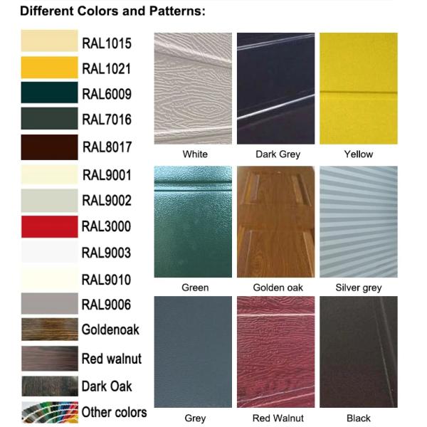 Порошно-покрытая стальная изоляционная секционная дверь с виниловым ветерстриппингом и алюминиевыми секционными гаражными дверями