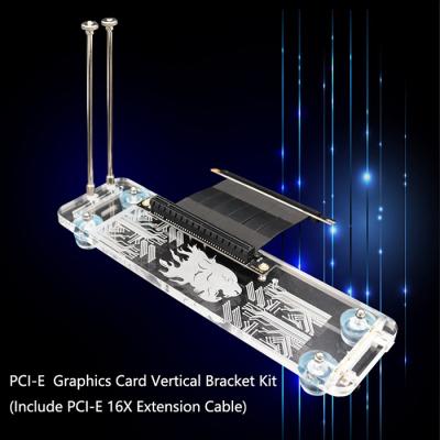 PCI- E 3.0 16X Graphics Card Vertical Kickstand With RGB LED Light And PCI-E Extension Cabl