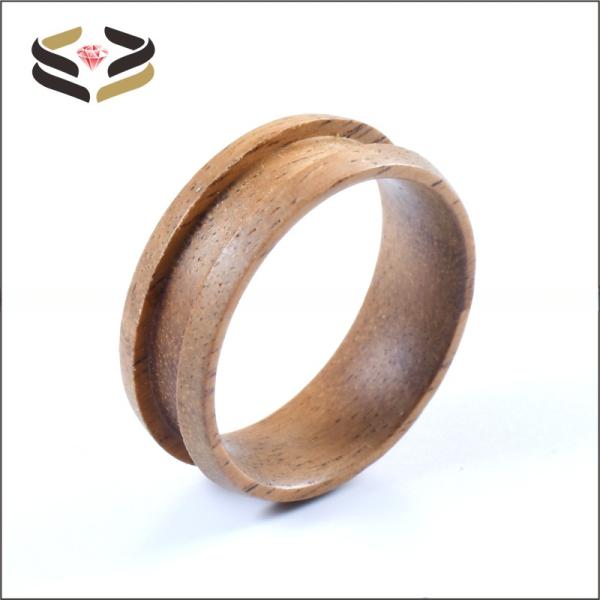 Anillos de madera maciza de tipo religioso de 6 mm y 8 mm para incrustaciones