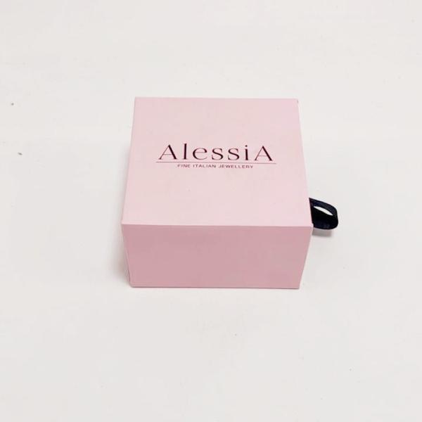 O brinco cor-de-rosa de Kraft da caixa de papel da joia da cor encaixota a caixa de presente pequena da colar