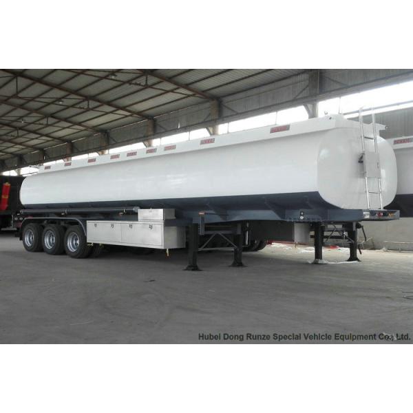 SKD 3 Axle Stainless Steel Tanker Semi Trailer For Oil / Diesel / Gasoline / Kerosene