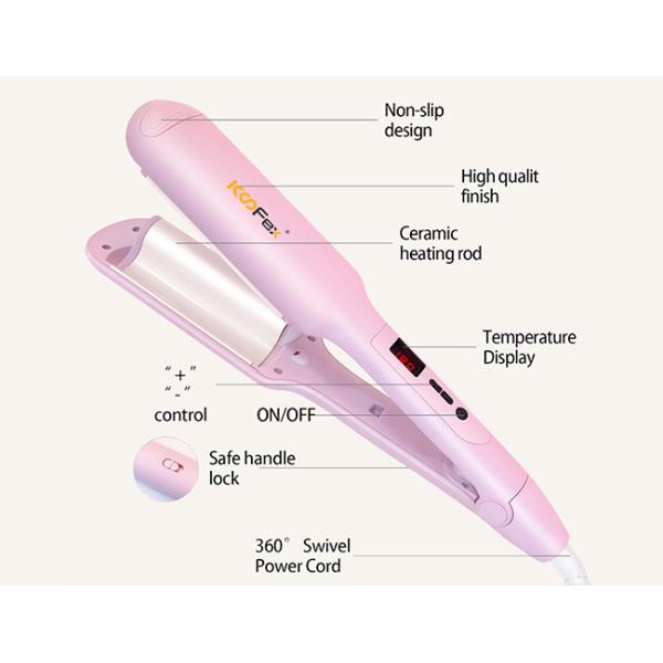 KooFex анти- Frizz утюг большого бочонка завивая, Curler волос электрического турмалина керамический