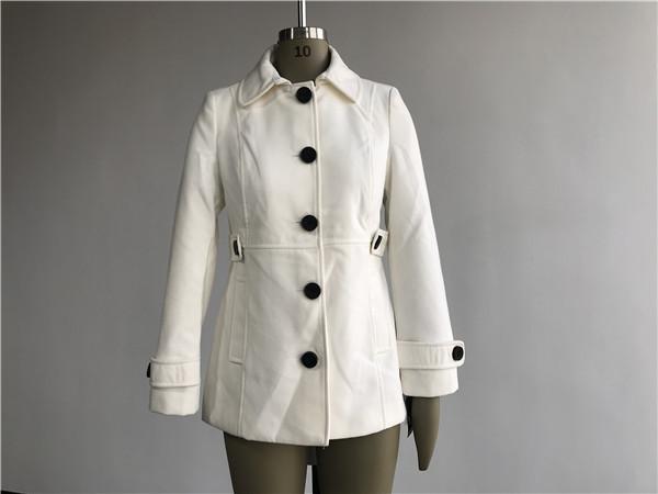 Fashion Ladies Wool Coat Milk Retro Ladies Single Breasted Coat TW55642