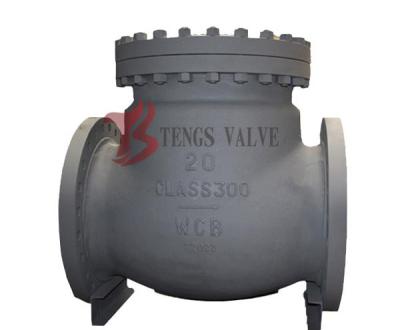 API Swing Check Valve Cast Steel 300LB Fully Open Metal Seal Hardfaced