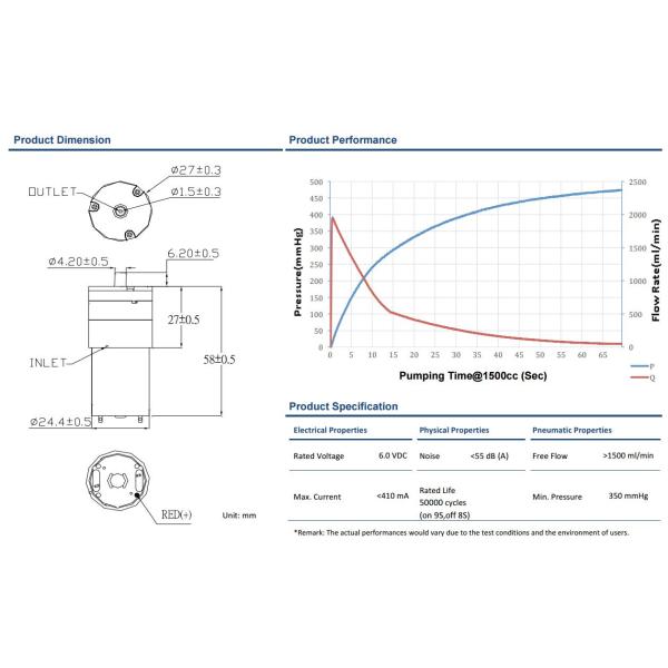 AIRJET Air compressor 6V electric mini air pump KMP27V-6A
