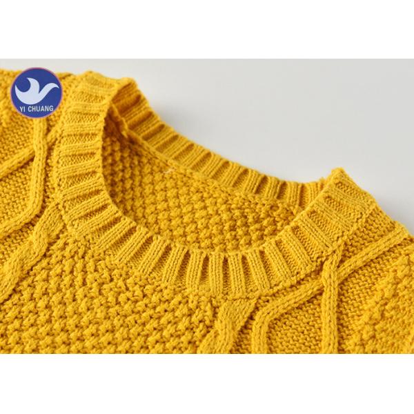 Sleeveless Cable Knitting Girls Pullover Sweaters Two Pockets Unisex Vest Side Slit